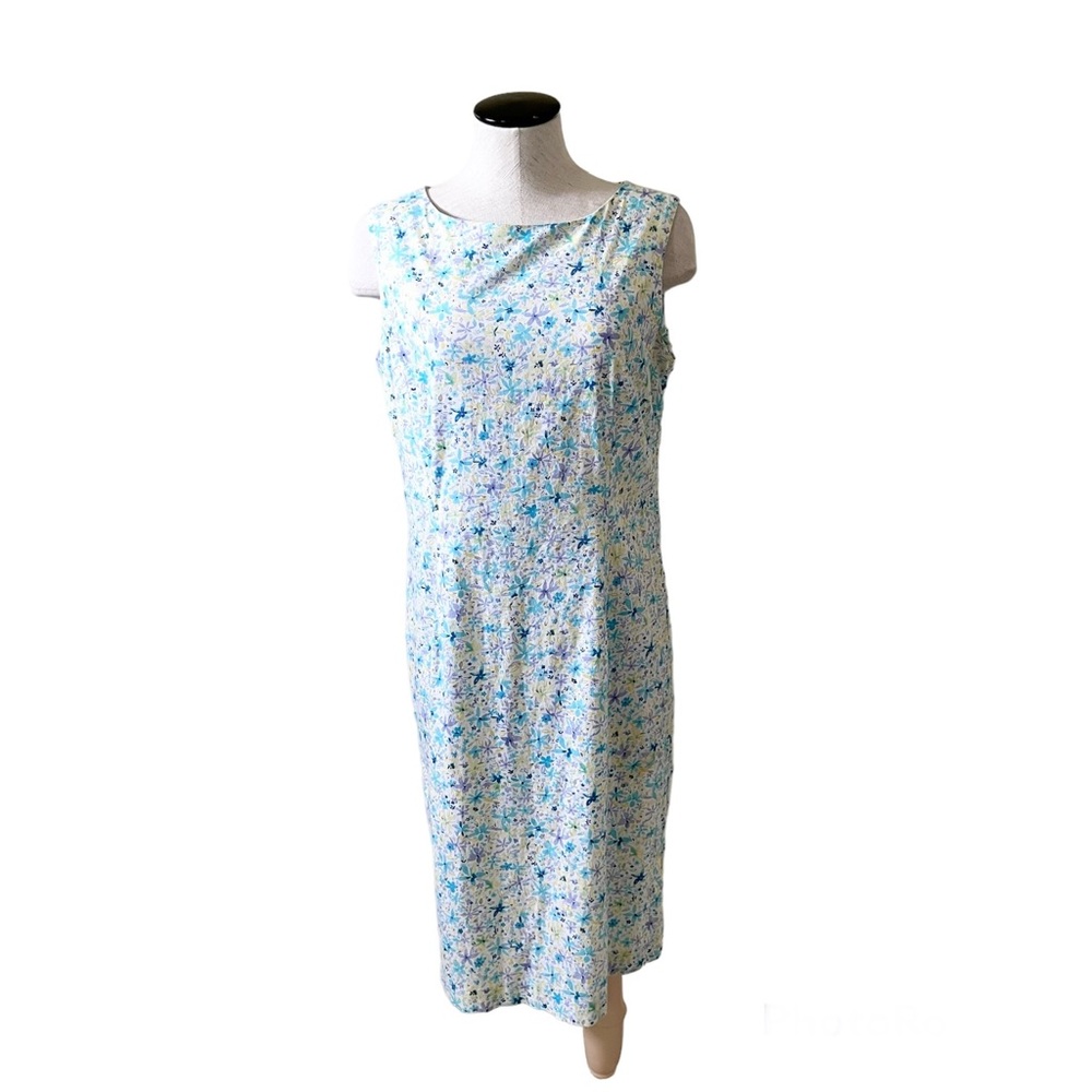 J.McLaughlin white floral print sheath midi sundress 10